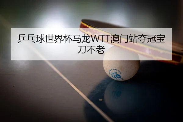 乒乓球世界杯马龙WTT澳门站夺冠宝刀不老